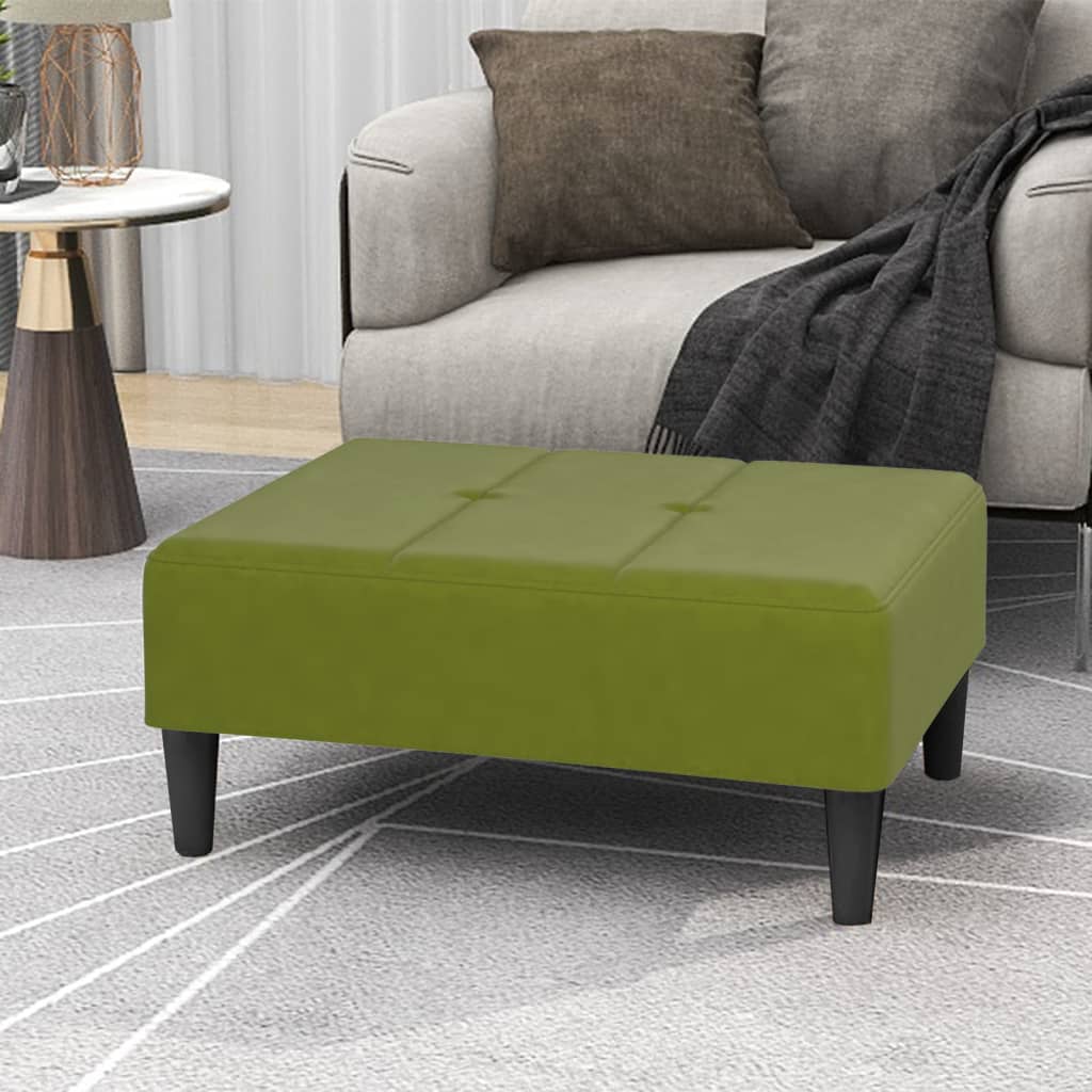 Poggiapiedi Verde Chiaro 78x56x32 cm in Velluto cod mxl 70388