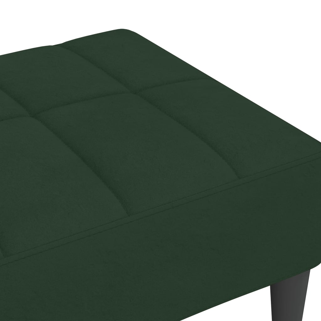 Poggiapiedi Verde Scuro 78x56x32 cm in Velluto 337791