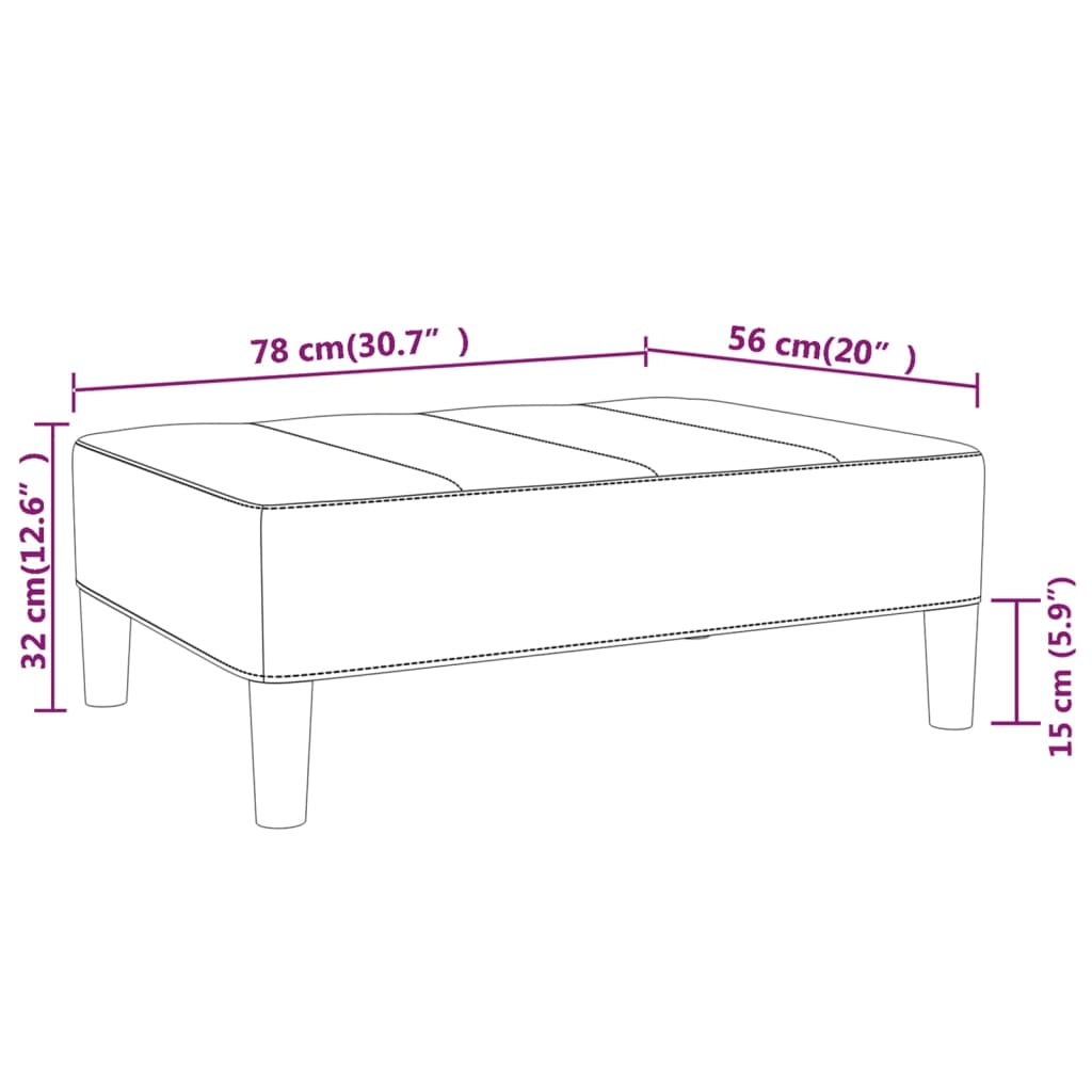 Poggiapiedi Marrone 78x56x32 cm in Tessuto 337803