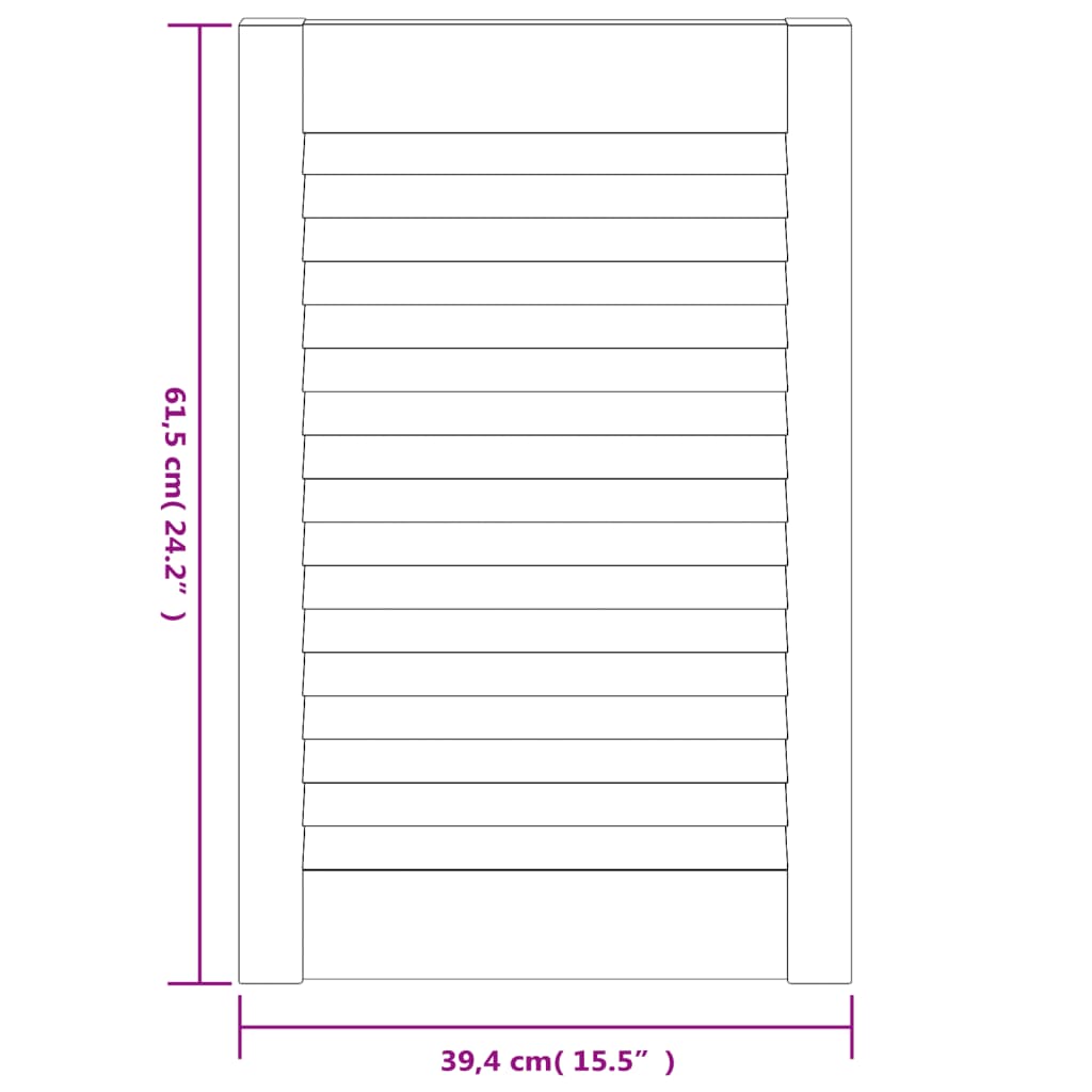 Anta a Lamelle in Legno Massello di Pino 61,5x39,4 cm 151115