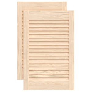 Ante a Lamelle 2 pz in Legno Massello di Pino 61,5x39,4 cm 151116