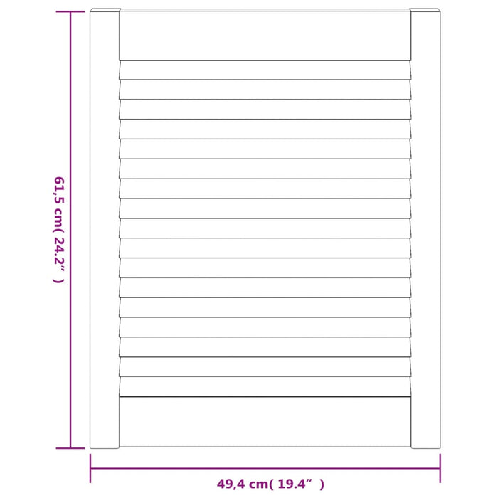 Anta a Lamelle in Legno Massello di Pino 61,5x49,4 cm 151118