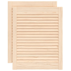 Ante a Lamelle 2 pz in Legno Massello di Pino 61,5x49,4 cm 151119