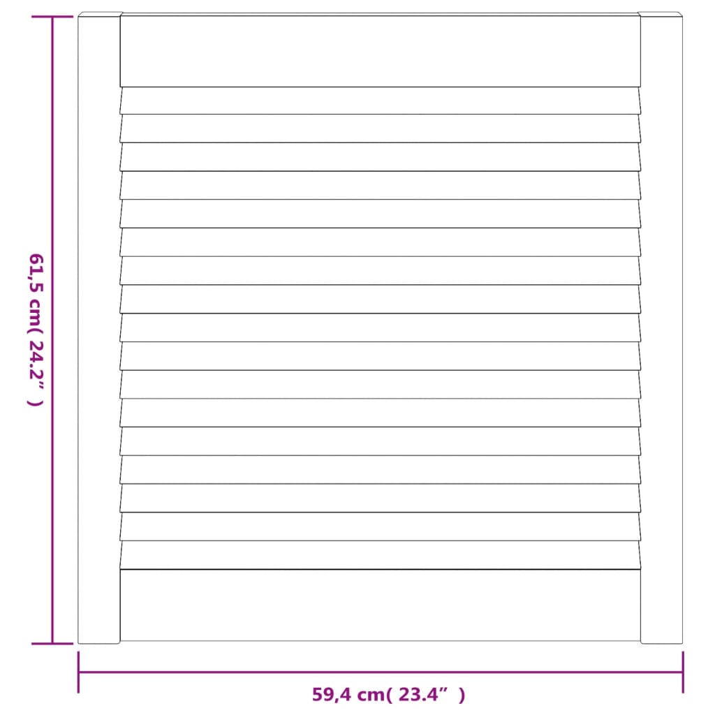 Anta a Lamelle in Legno Massello di Pino 61,5x59,4 cm 151121