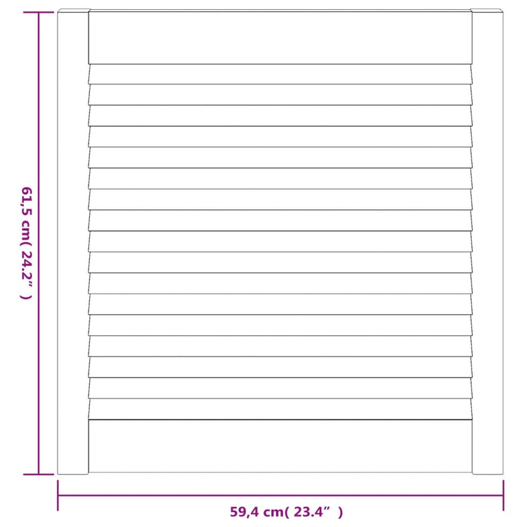 Anta a Lamelle in Legno Massello di Pino 61,5x59,4 cm 151121