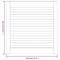 Ante a Lamelle 2 pz in Legno Massello di Pino 61,5x59,4 cm 151122