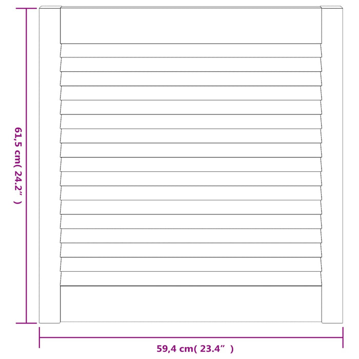 Ante a Lamelle 2 pz in Legno Massello di Pino 61,5x59,4 cm 151122