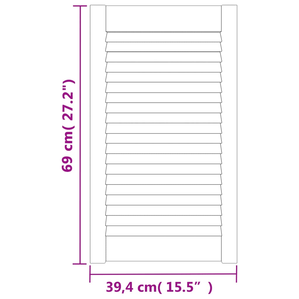 Ante a Lamelle 2 pz in Legno Massello di Pino 69x39,4 cm 151125