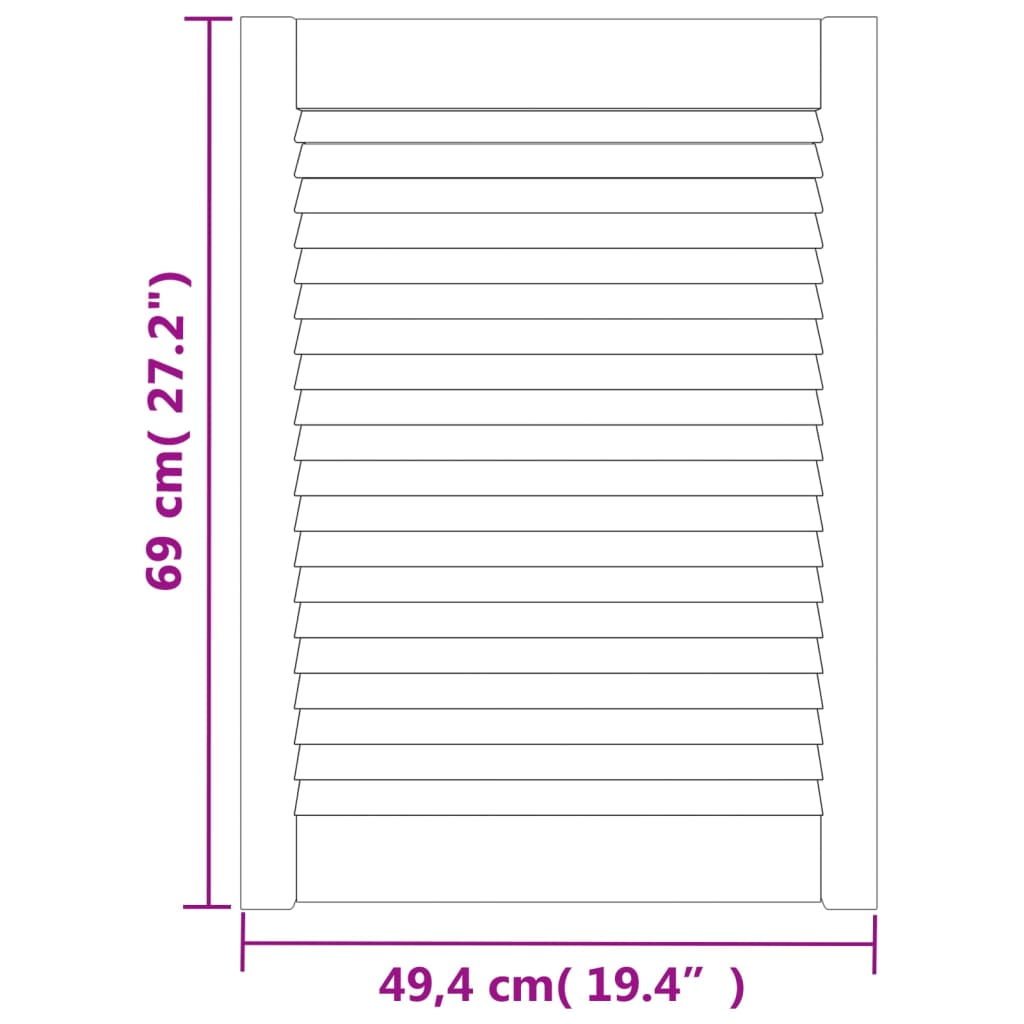 Ante a Lamelle 4 pz in Legno Massello di Pino 69x49,4 cm 151129