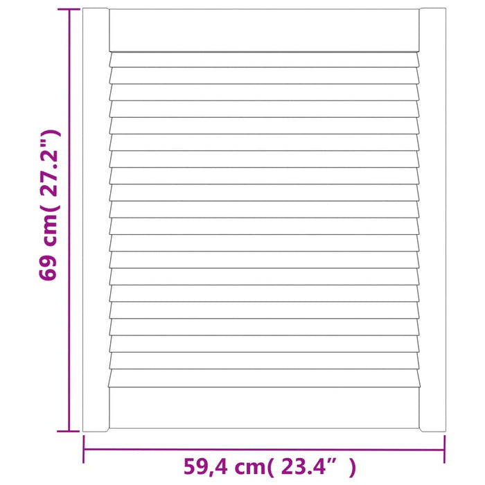 Anta a Lamelle in Legno Massello di Pino 69x59,4 cm 151130