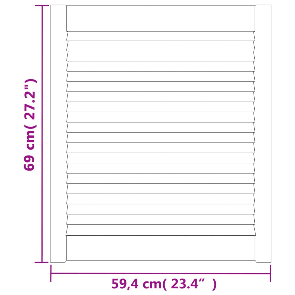 Ante a Lamelle 2 pz in Legno Massello di Pino 69x59,4 cm 151131