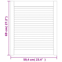 Ante a Lamelle 2 pz in Legno Massello di Pino 69x59,4 cm 151131