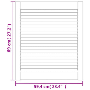 Ante a Lamelle 2 pz in Legno Massello di Pino 69x59,4 cm 151131