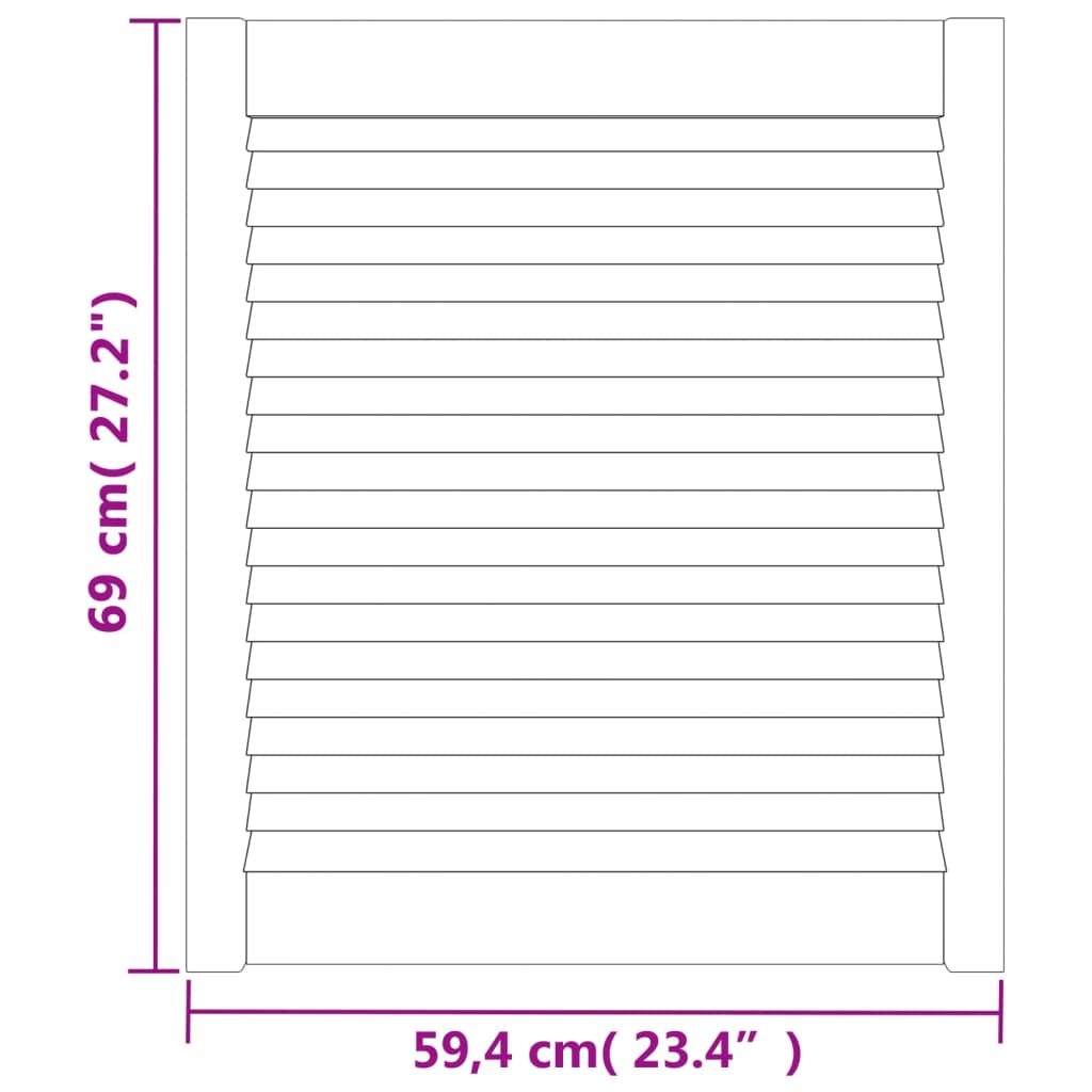 Ante a Lamelle 4 pz in Legno Massello di Pino 69x59,4 cm 151132