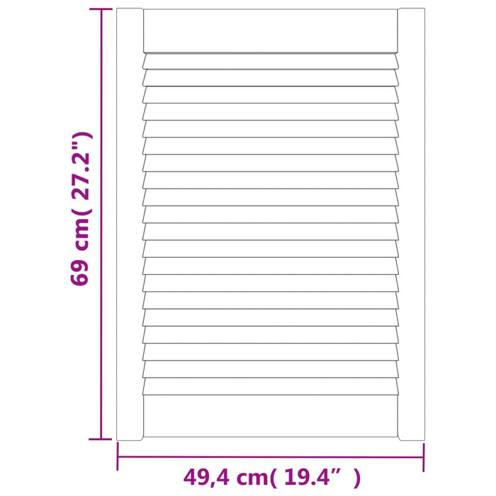 Anta a Lamelle in Legno Massello di Pino Bianca 69x49,4 cm cod mxl 56456