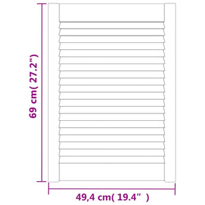 Anta a Lamelle in Legno Massello di Pino Bianca 69x49,4 cm 151163