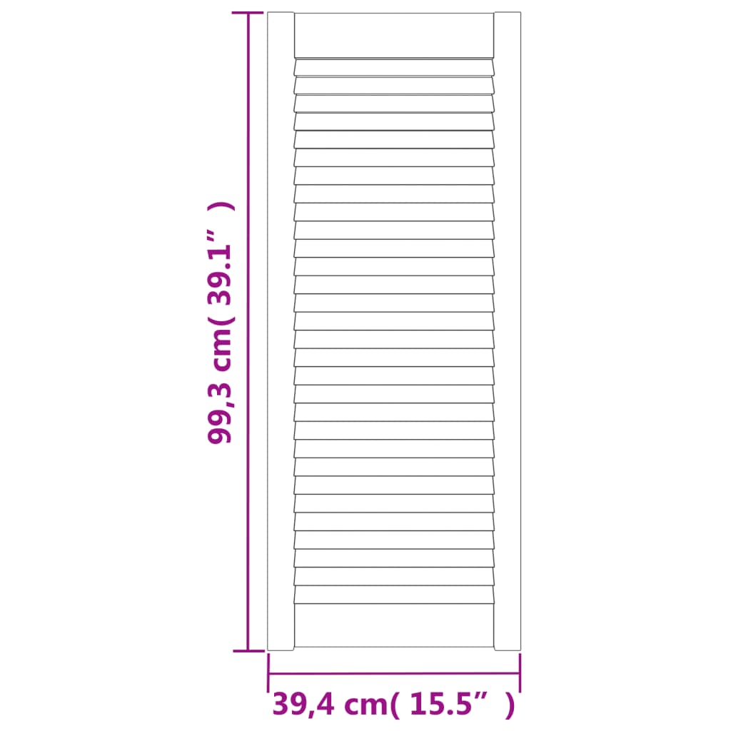 Ante a Lamelle 4 pz Legno Massello di Pino Bianche 99,3x39,4 cm cod mxl 62847