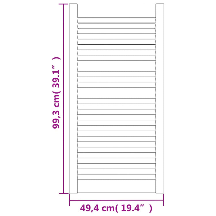 Ante a Lamelle 4 pz Legno Massello di Pino Bianche 99,3x49,4 cm 151174