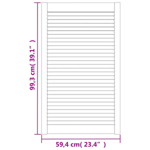 Ante a Lamelle 2 pz Legno Massello di Pino Bianche 99,3x59,4 cm 151176