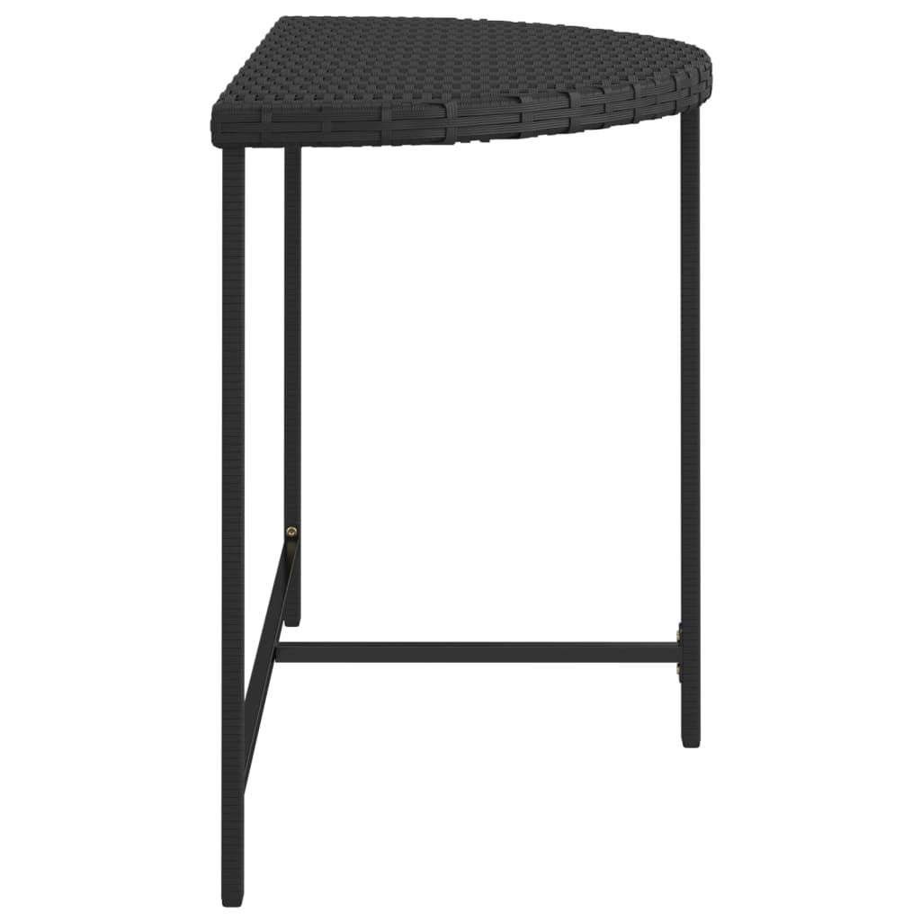 Tavolo da Giardino Nero 100x50x75 cm in Polyrattan