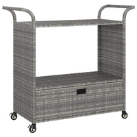 Carrello da Bar con Cassetto Grigio 100x45x97 cm in Polyrattan cod mxl 58095