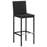 Sgabelli da Bar con Cuscini 4 pz Neri in Polyrattan 316670