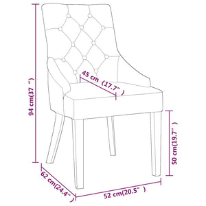 Sedie da Pranzo 6 pz Crema in Velluto 3080243