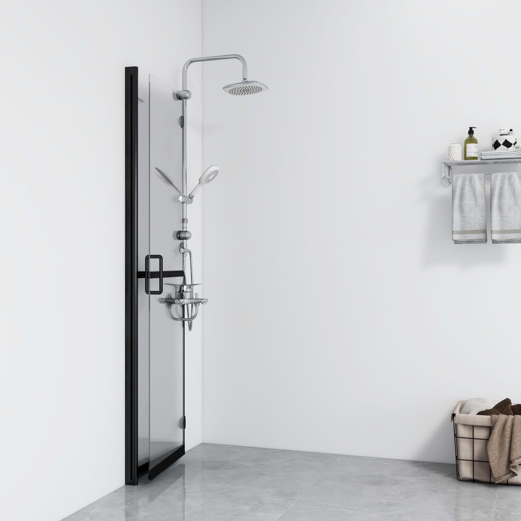 Parete per Doccia Walk-in Pieghevole in Vetro ESG 110x190 cm 151184