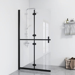 Parete per Doccia Walk-in Pieghevole in Vetro ESG 110x190 cm 151184