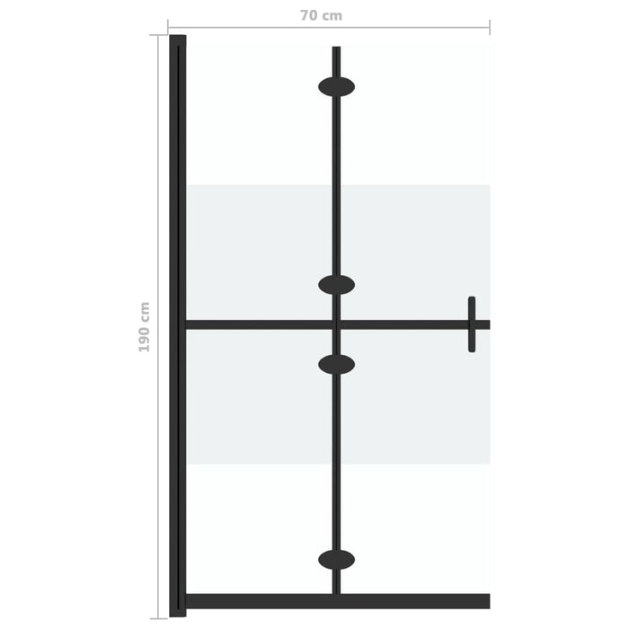 Parete per Doccia Walk-in Pieghevole in Vetro ESG 70x190 cm 151186