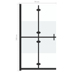 Parete per Doccia Walk-in Pieghevole in Vetro ESG 70x190 cm 151186