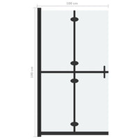 Parete per Doccia Walk-in Pieghevole in Vetro ESG 100x190 cm 151195