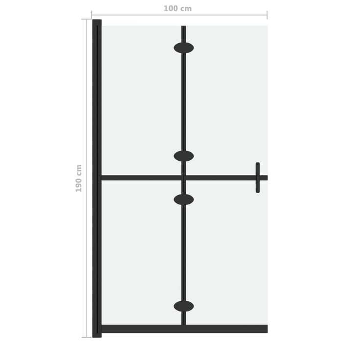 Parete per Doccia Walk-in Pieghevole in Vetro ESG 100x190 cm cod mxl 75711