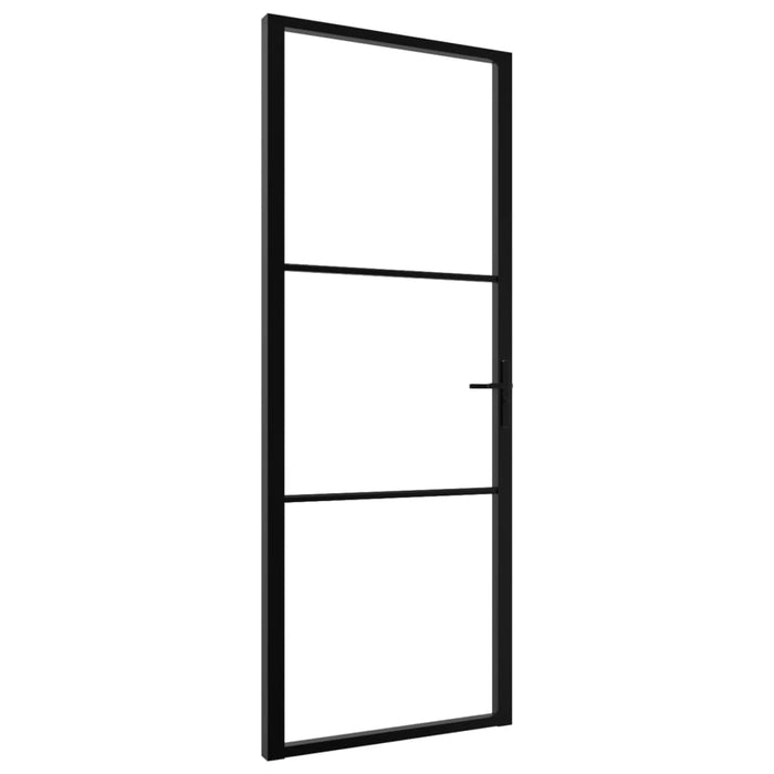 Porta da Interno ESG Vetro e Alluminio 76x201,5 cm Nera cod mxl 66120