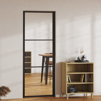 Porta da Interno ESG Vetro e Alluminio 76x201,5 cm Nera cod mxl 66120