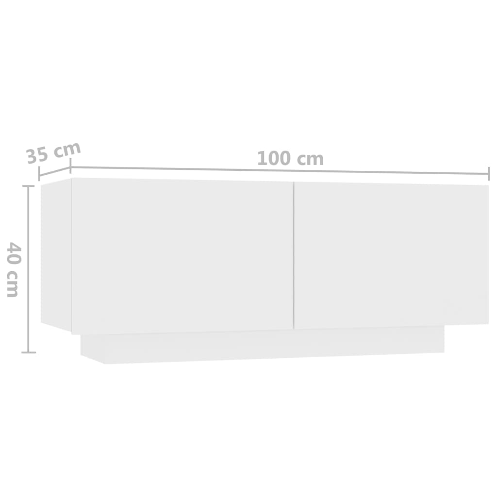 Comodino Bianco 100x35x40 cm in Legno Multistrato cod mxl 31269