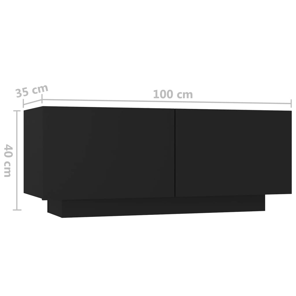 Comodino Nero 100x35x40 cm in Truciolato 3082766