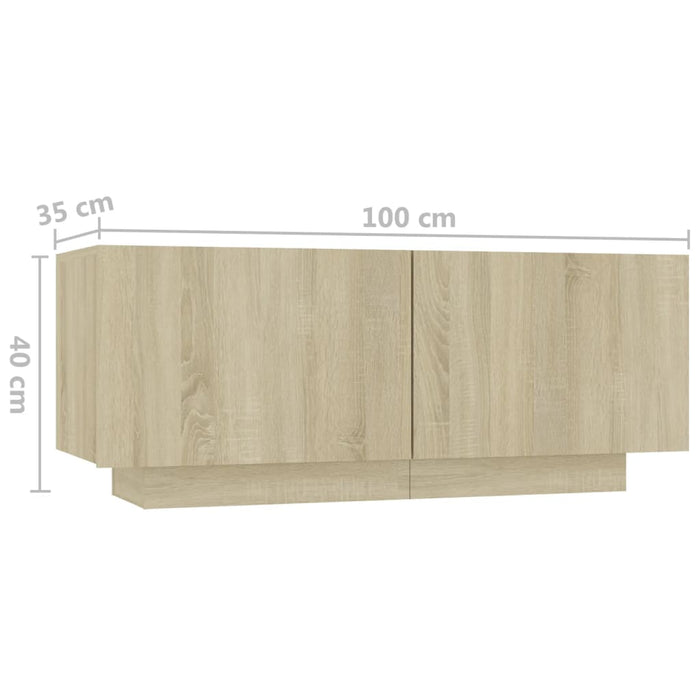 Comodino Rovere Sonoma 100x35x40 cm in Truciolato 3082768