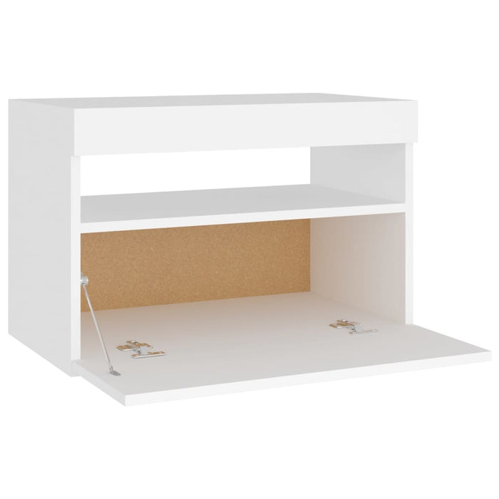 Comodini con Luci LED Bianco 60x35x40 cm in Legno Multistrato 3082775