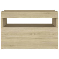 Comodino con Luci LED Sonoma 60x35x40 cm in Legno Multistrato cod mxl 30651