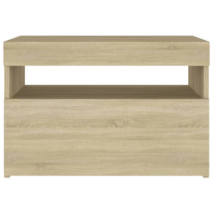 Comodino con Luci LED Sonoma 60x35x40 cm in Legno Multistrato cod mxl 30651