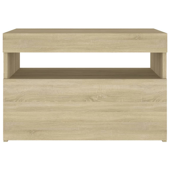 Comodino con Luci LED Sonoma 60x35x40 cm in Legno Multistrato cod mxl 30651