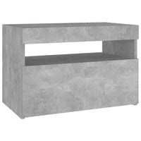 Comodino con Luci LED Grigio Cemento 60x35x40 cm 3082782