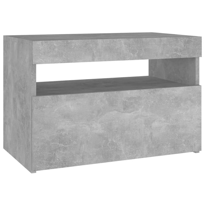 Comodino con Luci LED Grigio Cemento 60x35x40 cm 3082782