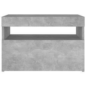 Comodino con Luci LED Grigio Cemento 60x35x40 cm 3082782