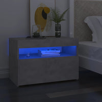 Comodino con Luci LED Grigio Cemento 60x35x40 cm 3082782