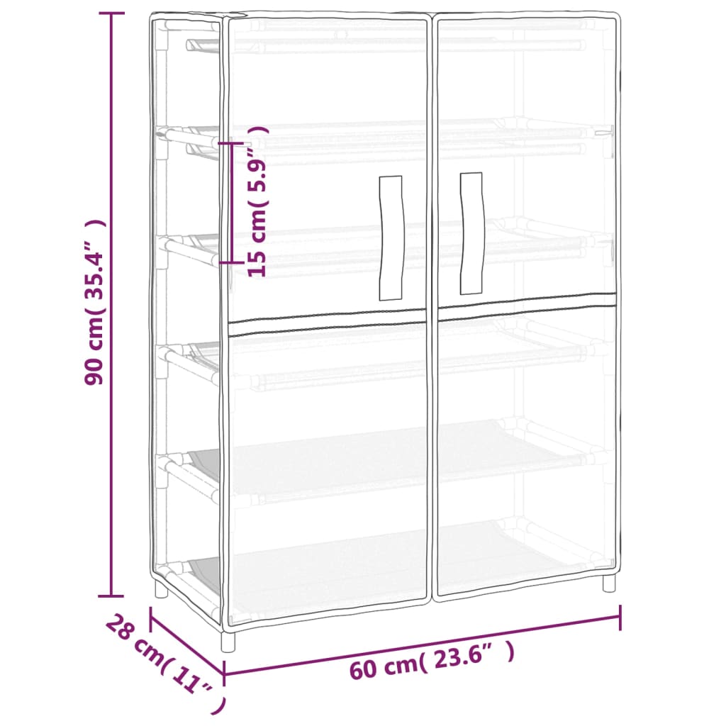 Scarpiera Nera 60x28x90 cm Tessuto cod mxl 48617