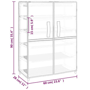 Scarpiera Nera 60x28x90 cm Tessuto cod mxl 48617