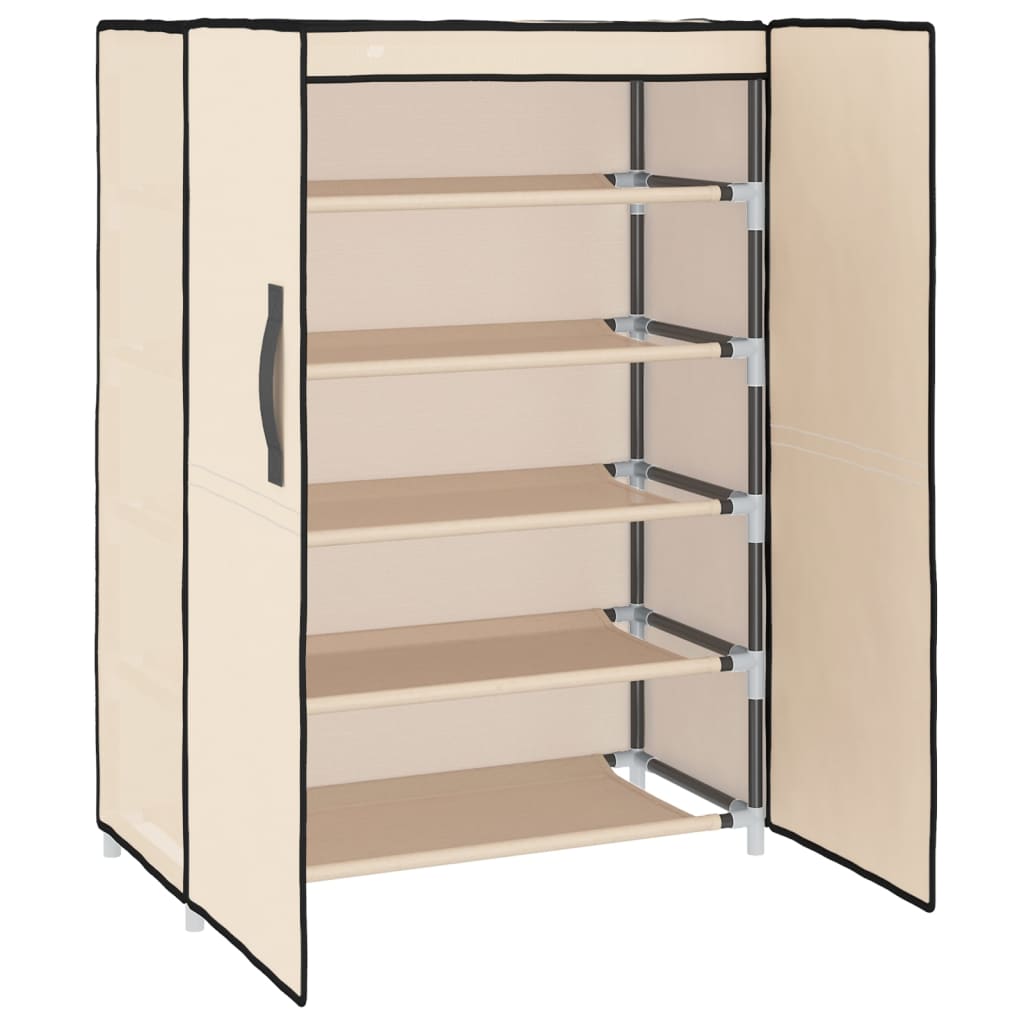 Scarpiera Crema 60x28x90 cm Tessuto 337263