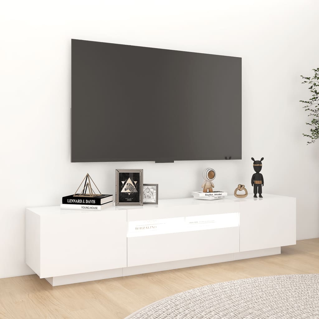 Mobile Porta TV con Luci LED Bianco 180x35x40 cm 3081897